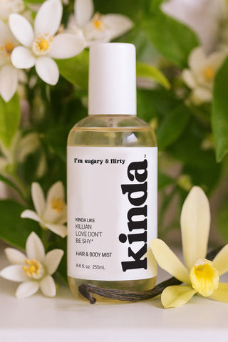 KINDA I'm Sugary & Flirty Hair & Body Mist, kinda like Killian Love Don't Be Shy*, 8.6 fl.oz.