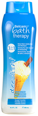 Belcam Bath Therapy dee-lish 3-in-1 Body Wash, Bubble Bath and Shampoo Sweet Vanilla